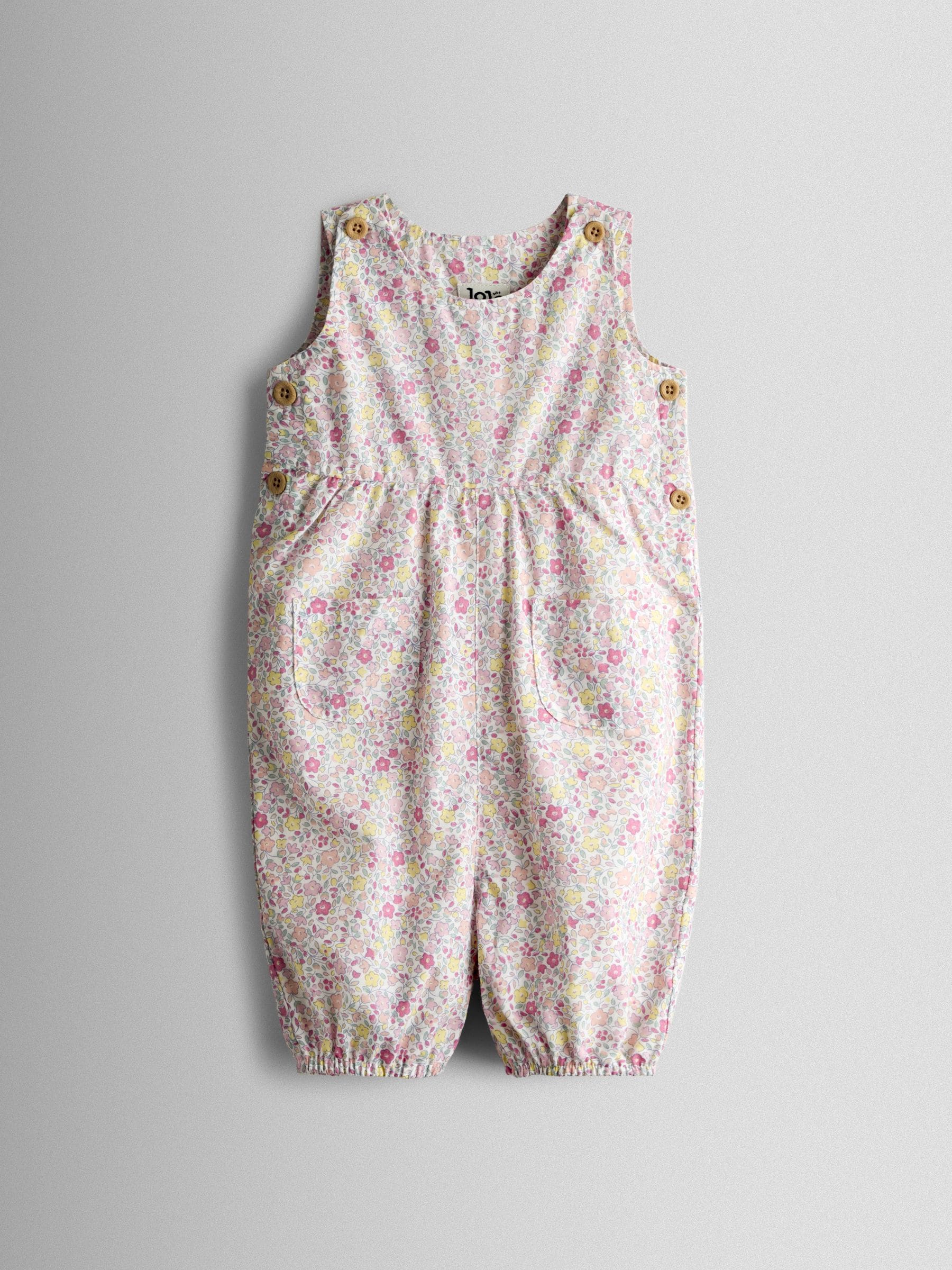 Buy JoJo Maman Bébé Pink Pocket Ditsy Floral Dungaree from the
