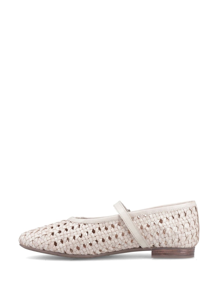 Krem - Hush Puppies Delaney vevde Mary Jane-sko - Bilde 2 av 4