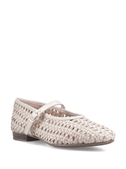 Krem - Hush Puppies Delaney vevde Mary Jane-sko - Bilde 4 av 4