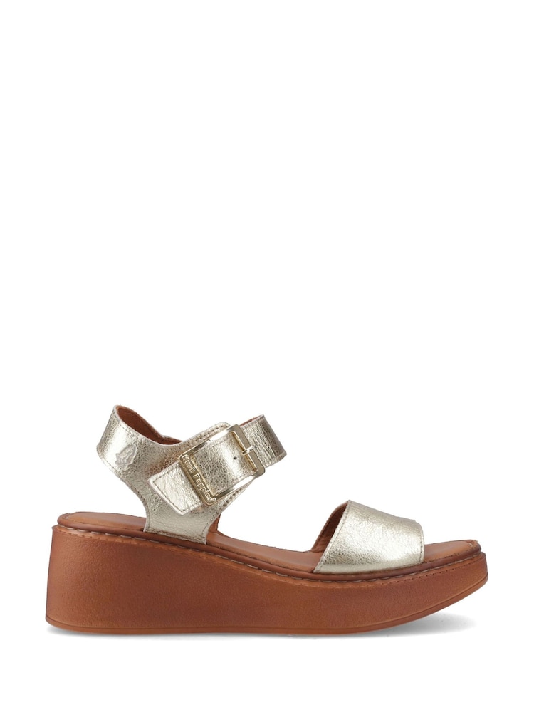 Hush Puppies Gold Beatrix Wedge Sandals - Image 1 of 5 Hush Puppies Gold Beatrix Wedge Sandals - Image 1 of 5