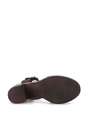 Hush Puppies Chocolate Snake Print Georgia Leather Heeled Sandal - Image 6 of 6