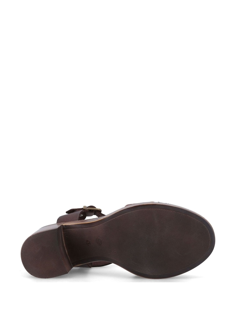 Stampa serpente cioccolato - Sandalo con tacco in pelle Georgia di Hush Puppies - Immagine 7 di 7