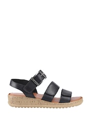 Hush Puppies Black Eliana Leather Touch Fastening Sandal - Image 4 of 7
