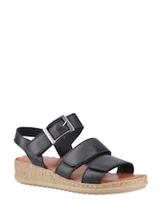 Hush Puppies Black Eliana Leather Touch Fastening Sandal - Image 5 of 7