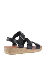 Hush Puppies Black Eliana Leather Touch Fastening Sandal - Image 6 of 7