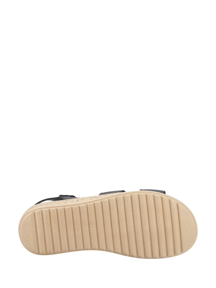 Hush Puppies Black Eliana Leather Touch Fastening Sandal - Image 7 of 7