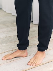 Chelsea Peers Blue Waffle Long Joggers Lounge Bottoms - Navy - Image 5 of 5