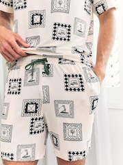 Chelsea Peers White Fairway Frames Print Short Pyjamas Set - Image 3 of 6
