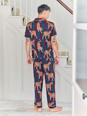 Chelsea Peers Red Tiger Stripe Print Long Pyjamas Set - Image 3 of 6