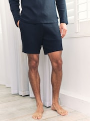 Chelsea Peers Waffle Lounge Shorts - أزرق داكن - صورة 1 من 4