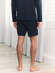 Chelsea Peers Waffle Lounge Shorts - أزرق داكن - صورة 3 من 4