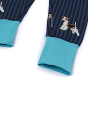Chelsea Peers Blue Kids Terrier Dog Stripe Print Long Pyjamas Set - Image 3 of 3
