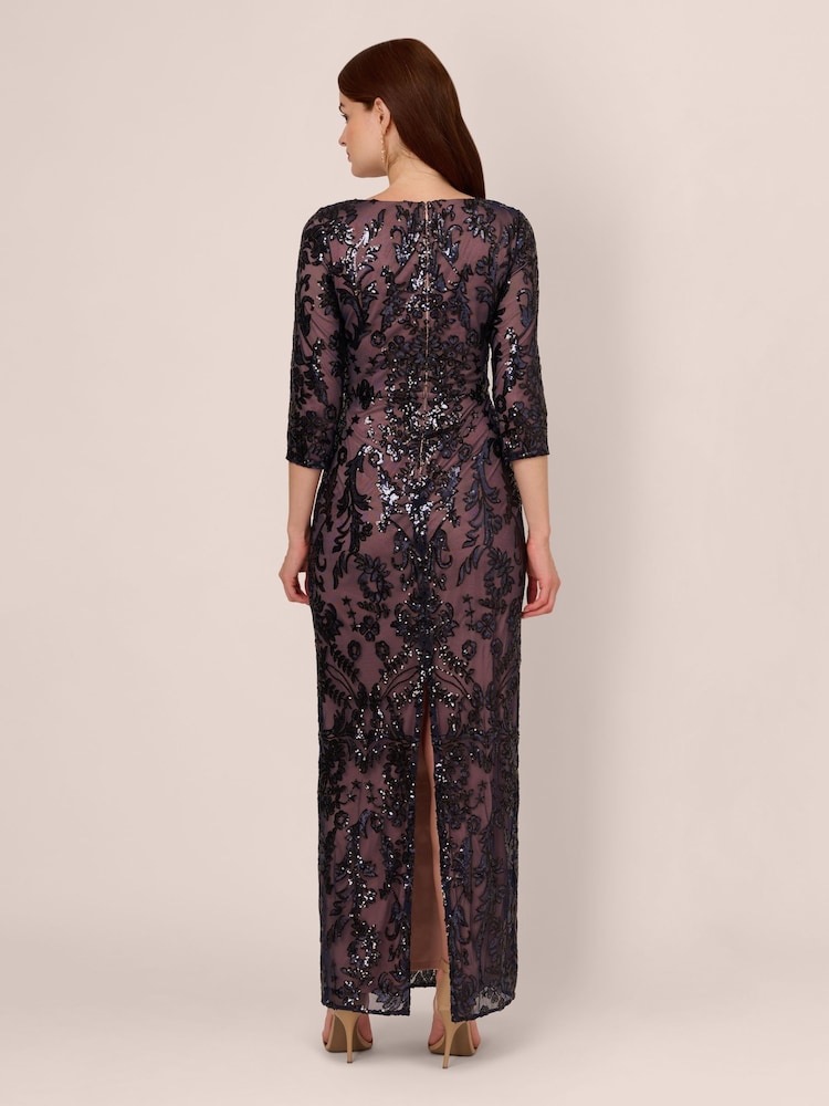 Adrianna Papell Blue Studio Beaded Long Dress - Image 2 of 6