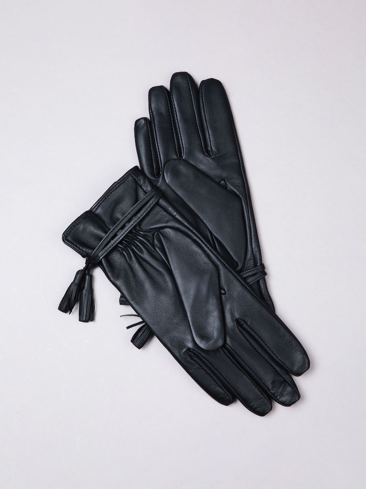Lakeland Leather Black Tarraby Tassel Gloves - Image 2 of 5 Lakeland Leather Black Tarraby Tassel Gloves - Image 2 of 5