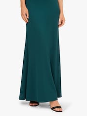 Adrianna Papell Green One Shoulder Ruffle Crepe Gown - Image 5 of 6