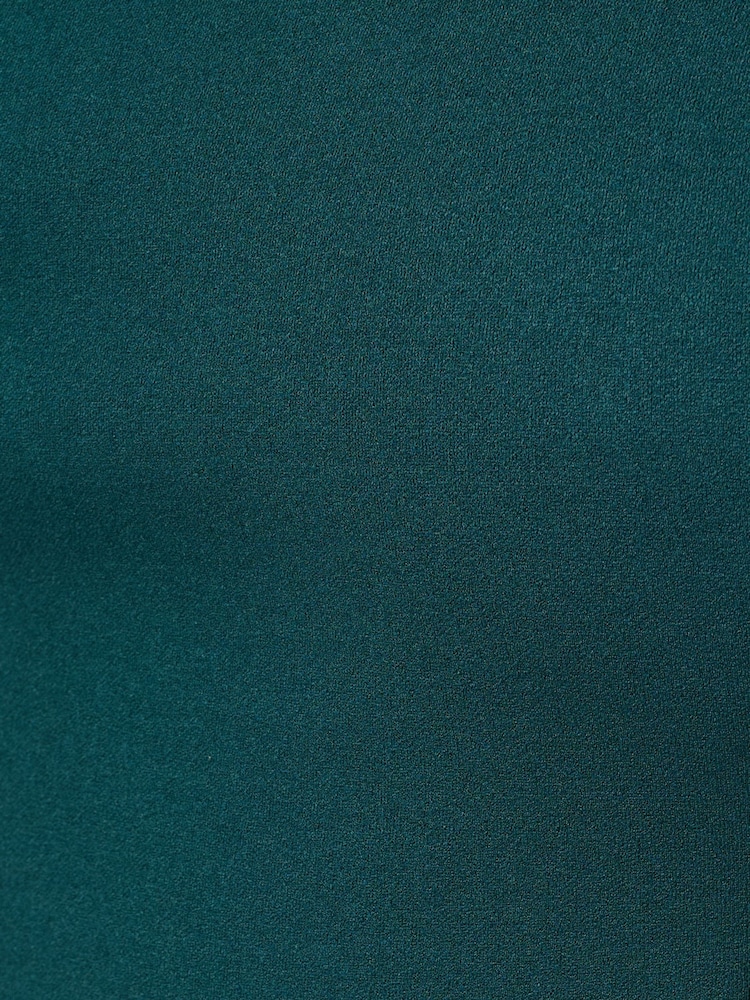 Adrianna Papell Green One Shoulder Ruffle Crepe Gown - Image 6 of 6 Adrianna Papell Green One Shoulder Ruffle Crepe Gown - Image 6 of 6