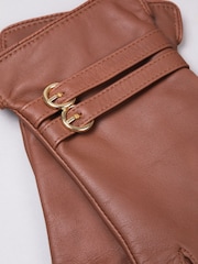 Lakeland Leather Brown Twin Buckle Gloves - Image 3 of 4
