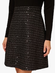 Adrianna Papell Ponte Sequin Boucle Black Dress - Image 4 of 6