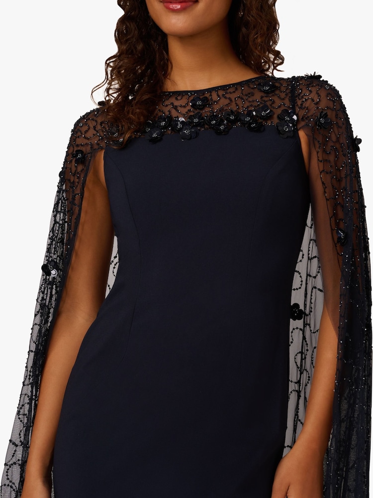 lace sleeve cover up for wedding dress Black Lace Hooded Wedding Cape – Married in the Morning main image 1