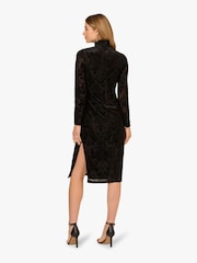 Adrianna Papell Burnout Velvet Black Dress - Image 2 of 6