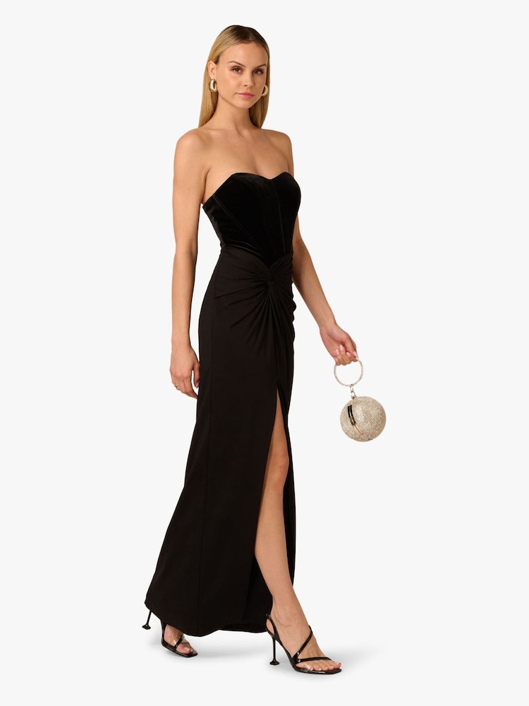 chinese dress ladies Adrianna Papell Beaded V-neck Gown