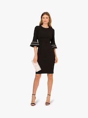 Adrianna by Adrianna Papell Pearl Trimmed Black Dress - Image 4 of 6