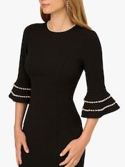 Adrianna by Adrianna Papell Pearl Trimmed Black Dress - Image 5 of 6