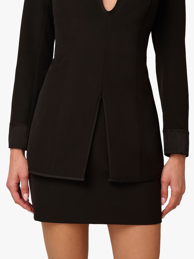 Adrianna Papell Stretch Crepe Mini Black Dress - Image 6 of 6 Adrianna Papell Stretch Crepe Mini Black Dress - Image 6 of 6