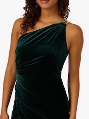 Adrianna Papell Green Velvet Column Gown - Image 4 of 6