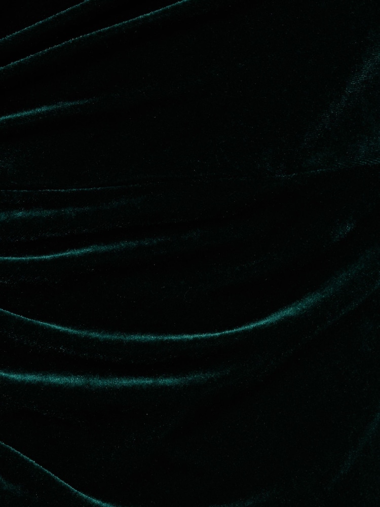 Adrianna Papell Green Velvet Column Gown - Image 6 of 6