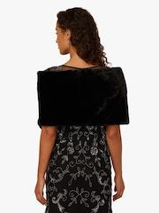 Adrianna Papell Faux Fur Bow Black Cover-Up - Bild 2 von 6
