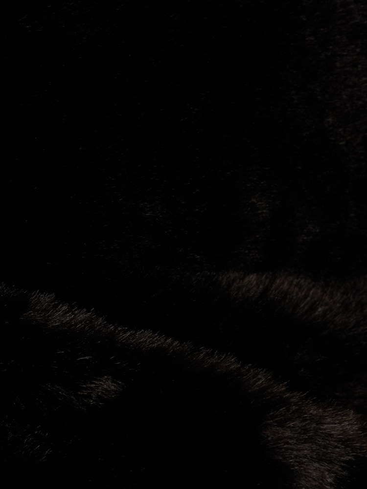 Adrianna Papell Faux Fur Bow Black Cover-Up - Image 6 of 6 Adrianna Papell Faux Fur Bow Black Cover-Up - Image 6 of 6