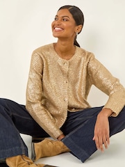 Roman Metallic Knit Cardigan - Image 1 of 5
