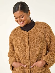 Roman Natural Faux Fur Borg Pocket Front Jacket - Image 4 of 5