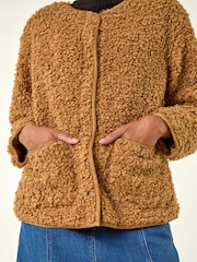 Roman Natural Faux Fur Borg Pocket Front Jacket - Image 5 of 5