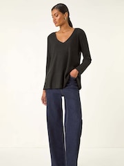 Roman Black Tie Back Knit Jumper - Image 3 of 5