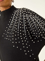 Roman Black Shimmer Shoulder Knit Jumper - Image 5 of 5