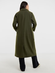 JD Williams Green Longline Single Breasted Lined Wool Coat - Image 2 of 4