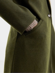 JD Williams Green Longline Single Breasted Lined Wool Coat - Image 3 of 4