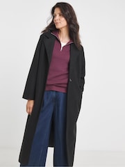 JD Williams Black Longline Single Breasted Lined Wool Coat - Image 4 of 4