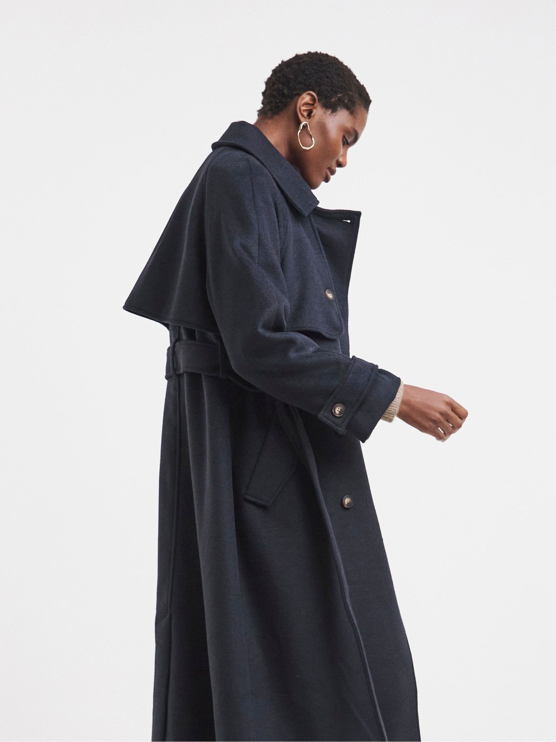 Buy JD Williams Blue Wool Blend Trench Coat from the Next UK