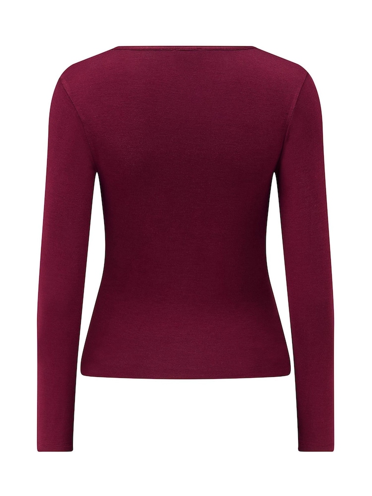Pour Moi Red Second Skin Thermal Long Sleeve Top - Image 1 of 4 Pour Moi Red Second Skin Thermal Long Sleeve Top - Image 1 of 4