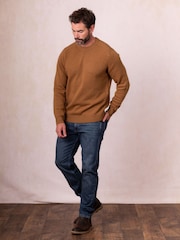 Lakeland Clothing Wansfell Crew Neck Brown Jumper - Image 3 of 6