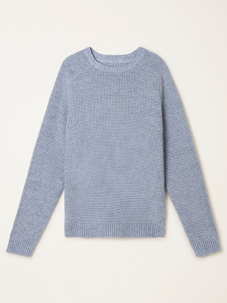FatFace Bourton Light Blue Knitted Crew Neck Jumper - Image 6 of 6 FatFace Bourton Light Blue Knitted Crew Neck Jumper - Image 6 of 6