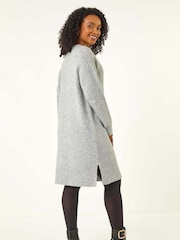 Roman Grey Petite Knitted Pintuck Shift Dress - Image 3 of 5