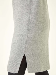 Roman Grey Petite Knitted Pintuck Shift Dress - Image 5 of 5