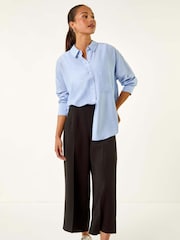 Roman Blue Petite Stripe Buttoned Pocket Shirt - Image 2 of 5
