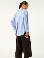 Roman Blue Petite Stripe Buttoned Pocket Shirt - Image 3 of 5