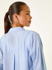 Roman Blue Petite Stripe Buttoned Pocket Shirt - Image 5 of 5