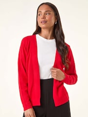 Roman Red Petite Open Knitted Cardigan - Image 1 of 5